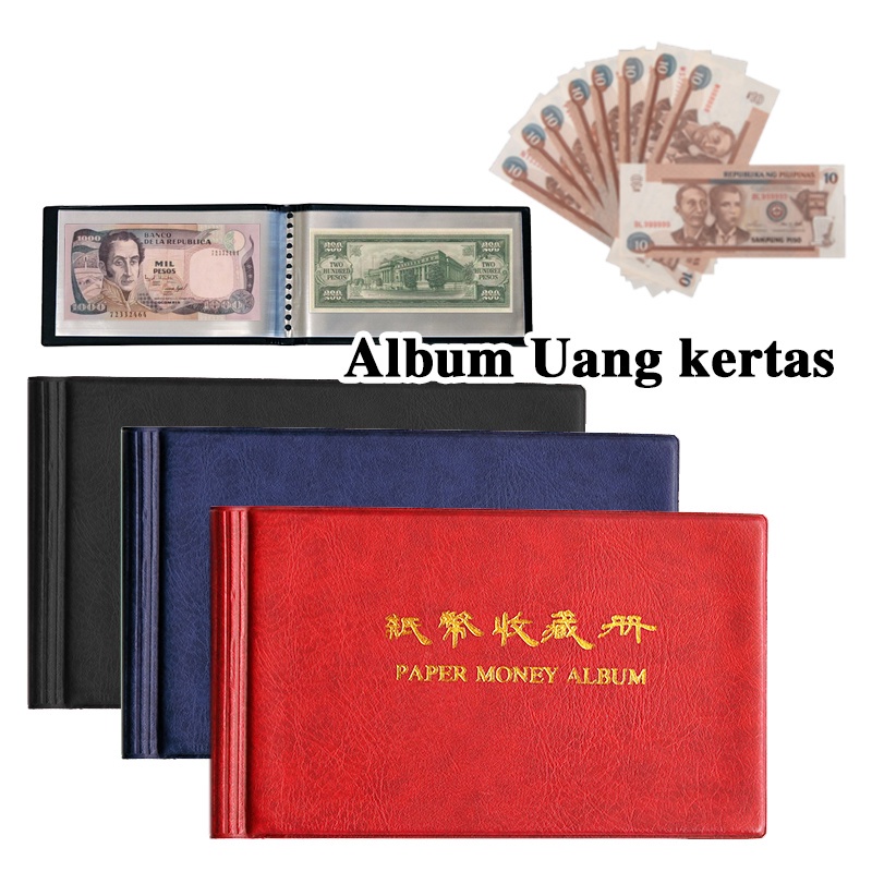 20Page Album Uang Kertas/Album Uang Kuno Traveling/Koleksi Uang Kertas