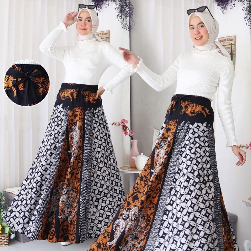 ROK BATIK PAYUNG KATUN CAP FULL / ROK BATIK JUMBO TERKINI / ROK KLOK CAP HALUS TEBAL BATIK PANGERAN