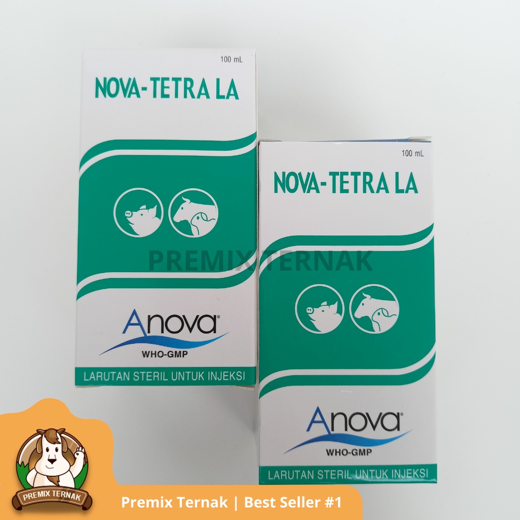 NOVA TETRA LA 100ml - ( Oxytetra20% ) Untuk Masalah Pernafasan, dan Pencernan pada Hewan Ternak
