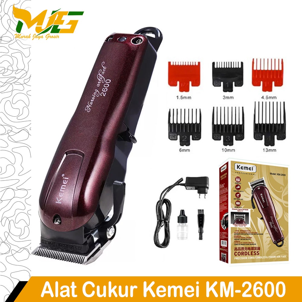 Clipper Alat Cukur Rambut Kemei KM-2600 Mesin Alat Cukur Rambut Charger Cukuran