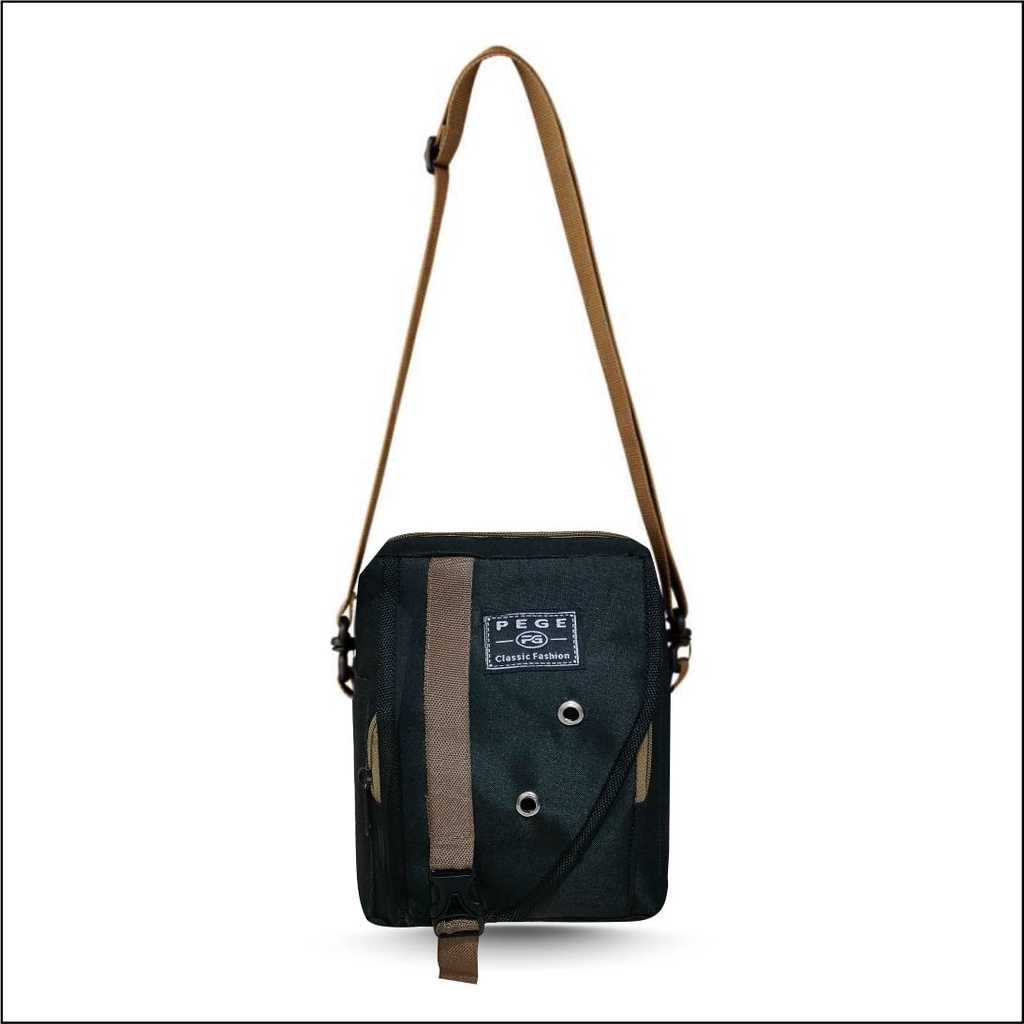 as Selempang Pria 2in1 PEGE NATAKA Model Slingbag Kombinasi Coklat - PG 8947