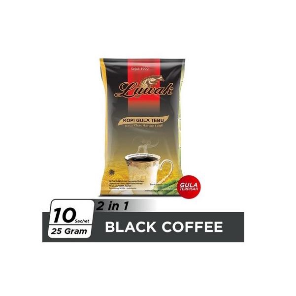 

Kopi Luwak Plus Gula Tebu Black Coffee Bag 10X25Gr