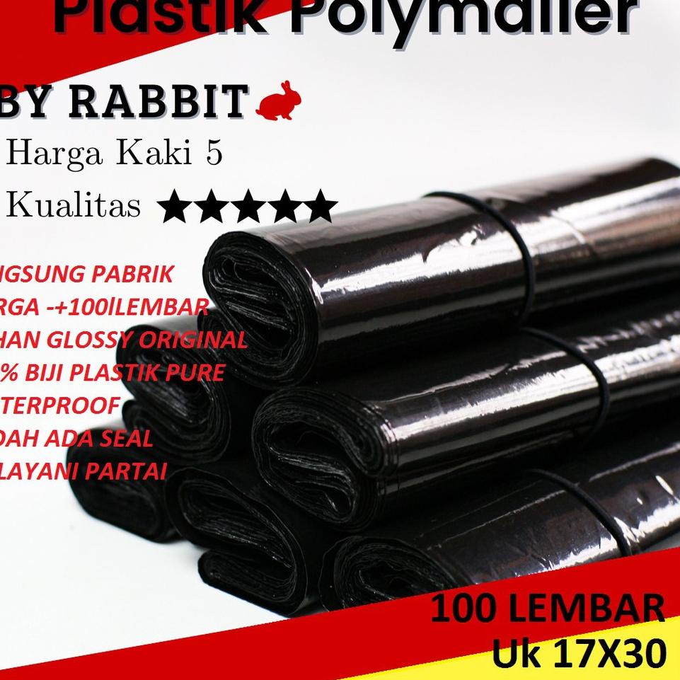 

❆Terbatas✾ polymailer hitam glossy 17x30 kantong Plastik packaging online plastik kantong polymailer kantong plastic poly mailer V44 ➾