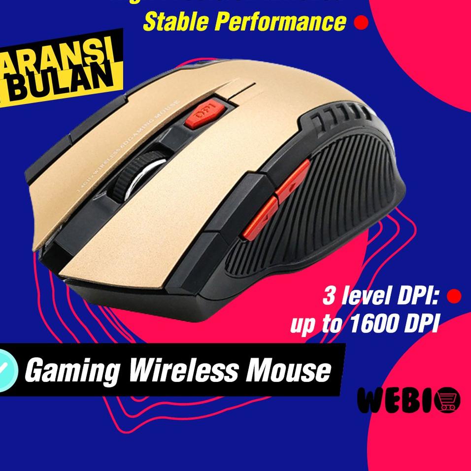 Chekout Mouse Wireless W103 USB Wireles Mause Laptop PC Murah Gaming Aneka Warna – Black Red Blue Gr