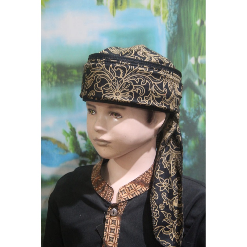 peci kopiah blangkon imamah batik dewasa dan anak anak (CREAM)