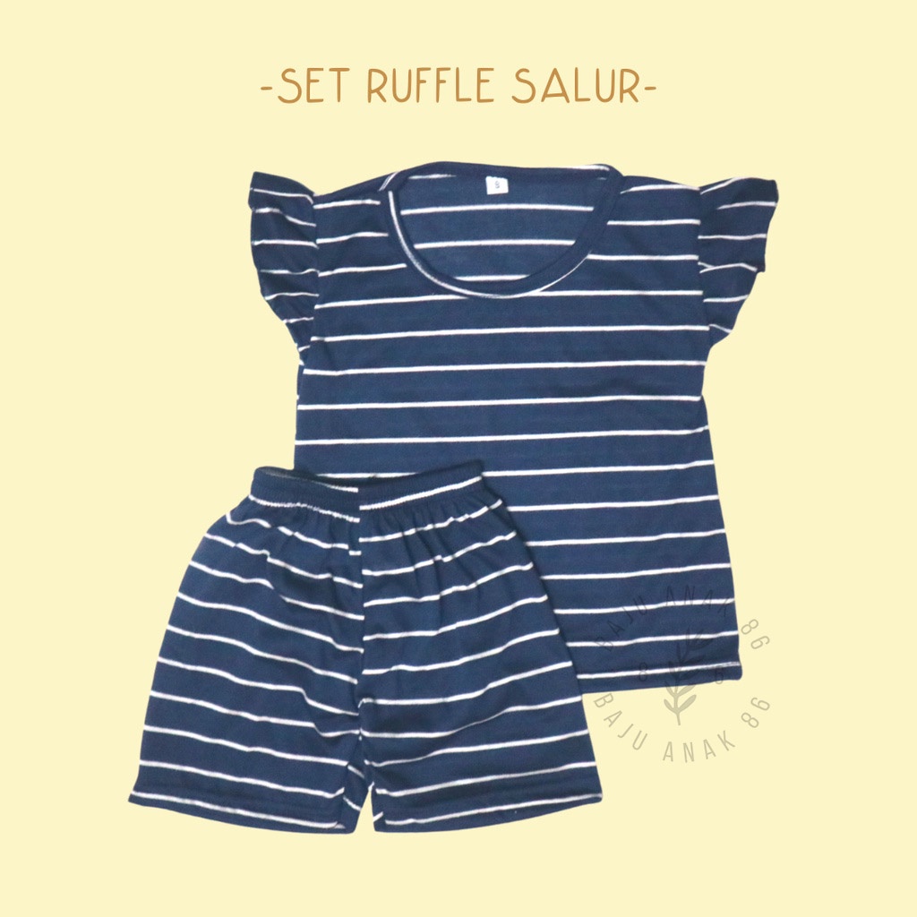 Baju Setelan Anak Ruffle Salur - 022.4770