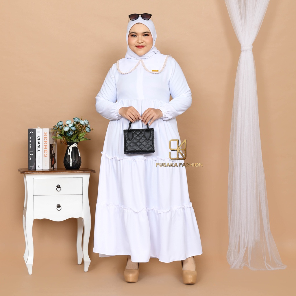 BELLA MAXY Gamis perempuan dewasa jumbo pakaian muslim wanita bigsize muat sampai 80kg ada size fashion muslimah terbaru long dress kekinian modern murahberkualitas warna putih hitam merah bata hijau army lilac kuning lemon mustard broken white dusty moca