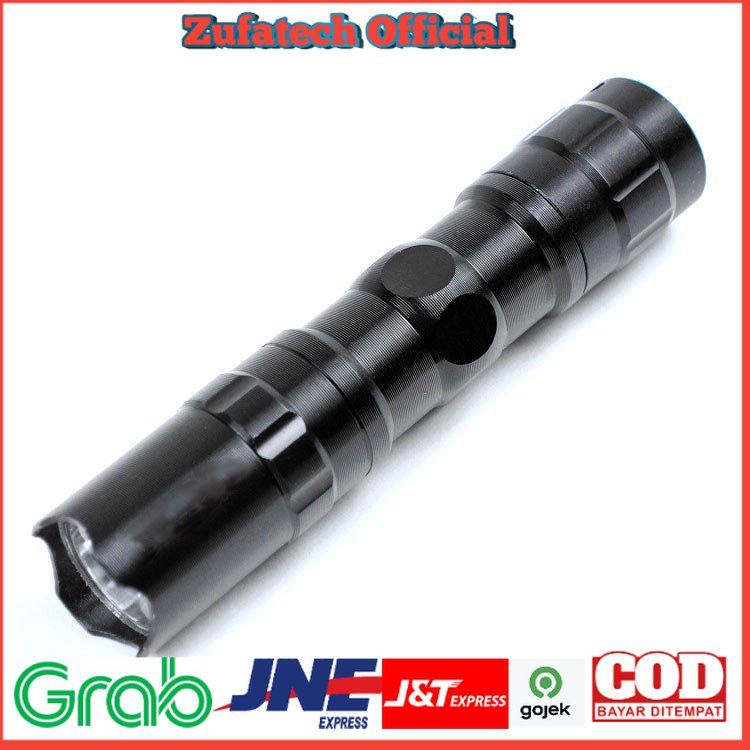 TaffLED Police Senter LED Flashlight Waterproof 3W - TAC 2L - Black