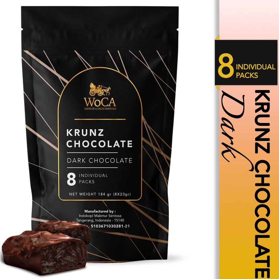 

0m✸Bayar Di Tempat⁎ WoCA Krunz Chocolate Dark 8 individual packs - Pouch 100