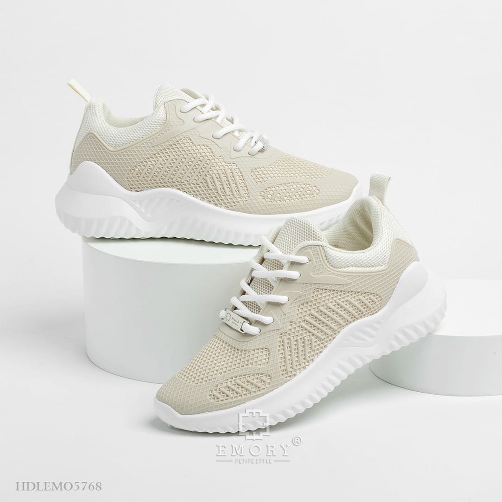 SEPATU WANITA EMORYSTYLE Flexknit Sneakers  HDLEMO 5768 MB BEIGE