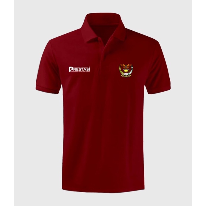 Kaos polo kerah warna maroon