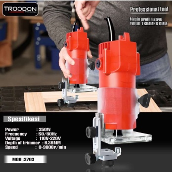 Mesin Profil Kayu 1/4&quot; Troodon Router Trimmer Mesin Trimmer Kayu