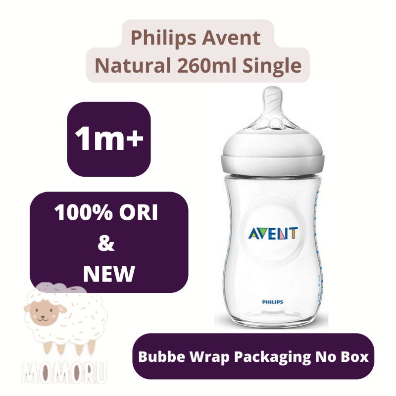 Philips Avent Natural Bottle 260ml 1M+ Wide Neck Single Botol Susu Philips Avent