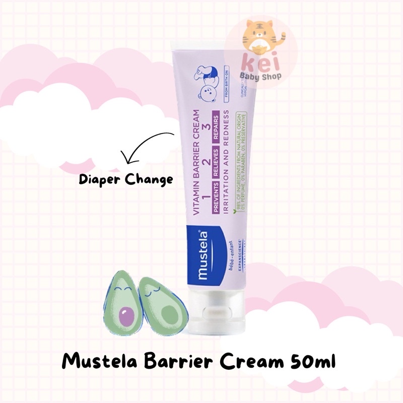 Mustela Barrier Cream 50ml Ruam Popok - Mustela Diaper Cream