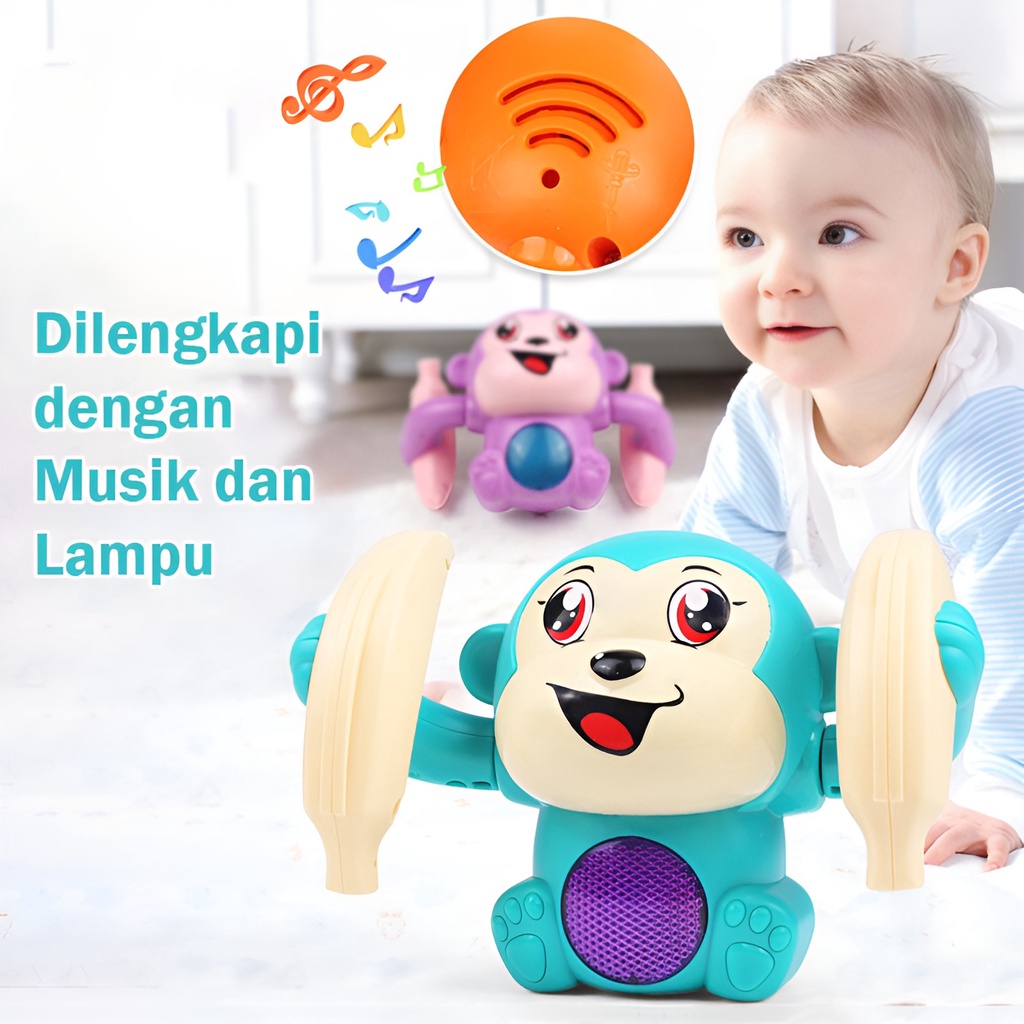 Happy Flip Little Monkey | Mainan Anak Laki Laki Perempuan 3 Tahun | Mainan Monyet Gerak Interaktif