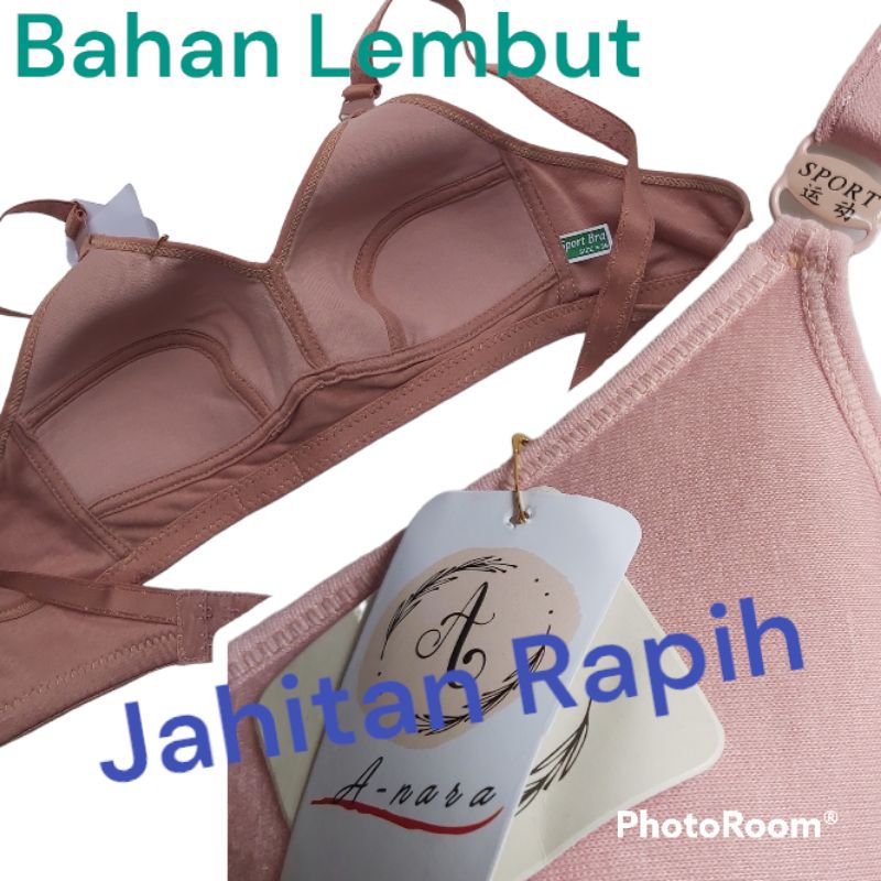 Bra Sport Tanpa Kawat Tanpa Busa | BH Sport Murah No 34-46 | Sport Bra Bahan Katun | Pakaian Dalam Wanita I GUDANG DALEMAN