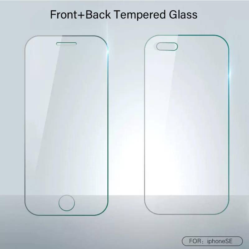 IPHONE (Depan+Belakang) 0.3mm 9H 2.5D Tempered Glass Pelindung Layar Nyala Untuk iPhone5 5S SE 2016guard Film Pelindung Untuk iPhone5