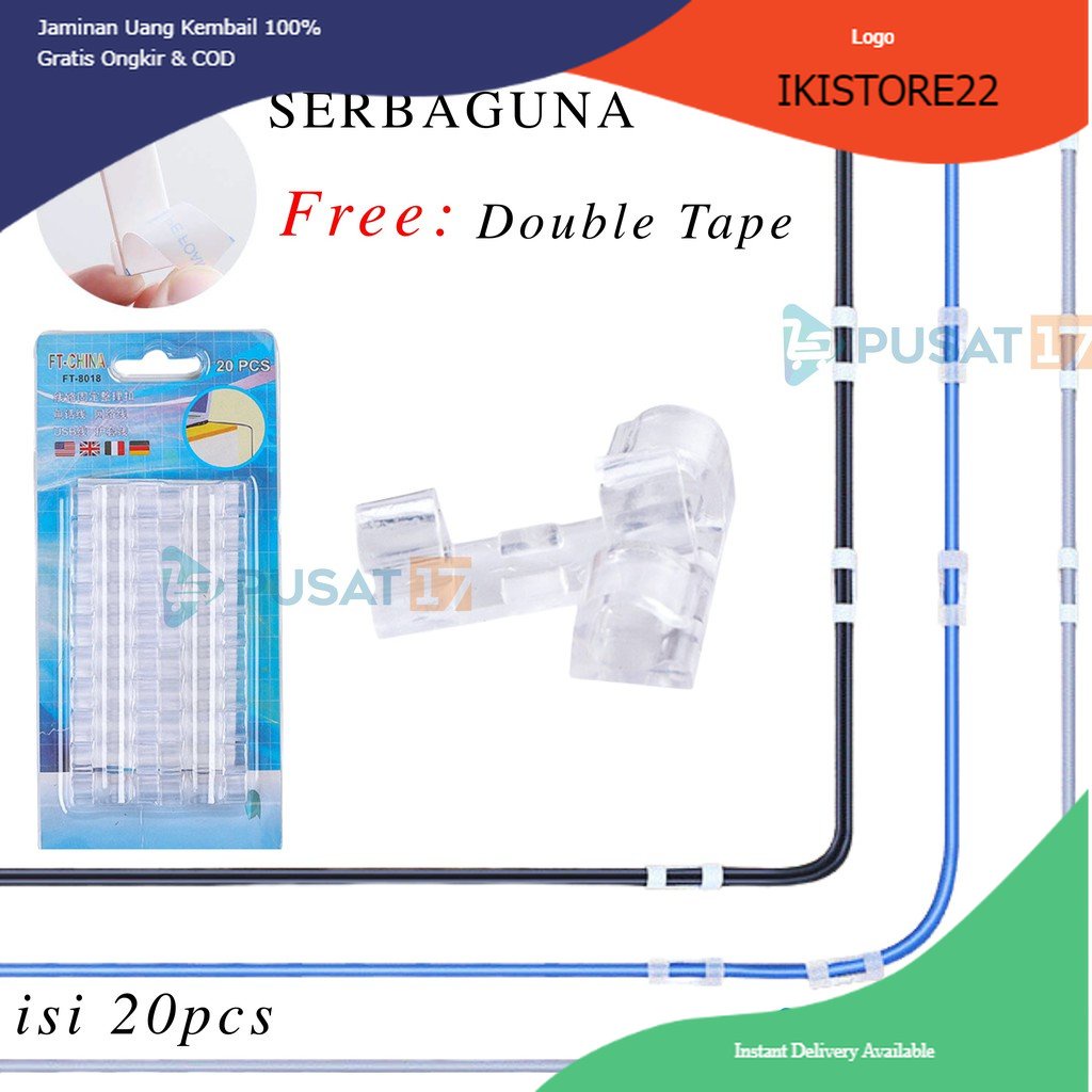 

KLIP KABEL ORGANIZER / PENGIKAT KABEL TEMPEL SERBAGUNA / CLIP CABLE MULTIFUNGSI PENJEPIT KLEM KABEL