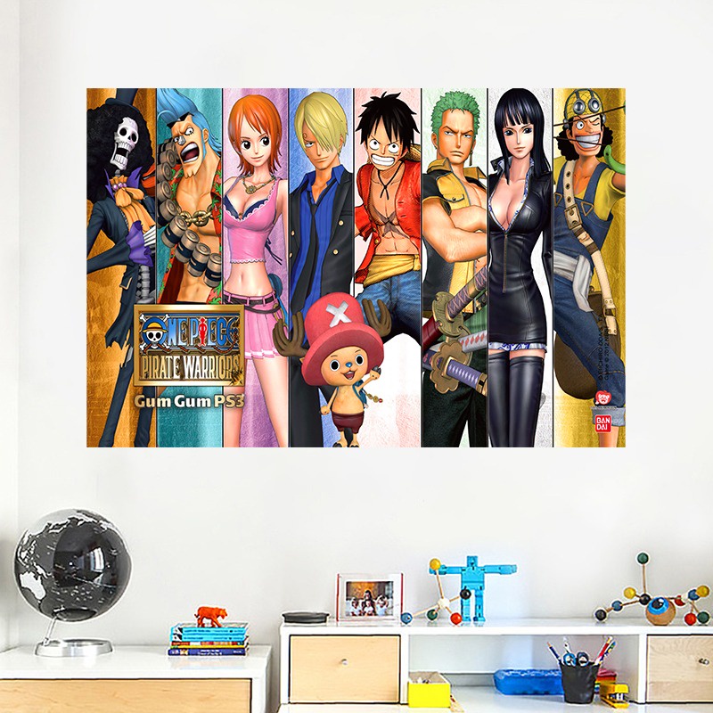 WALLSTIKER WALLSTICKER WALL STICKER STIKER DINDING ANIME ANIMASI FIGURE KARTUN ONEPIECE WALLPAPER ONE PIECE SANJI ZORO LUFFY NAMI WANTED WALSTICKER WALSTIKER PAPER TEMBOK WALLPEPER KARAKTER DEKORASI RUANG TAMU KAMAR TIDUK ANAK @banyak