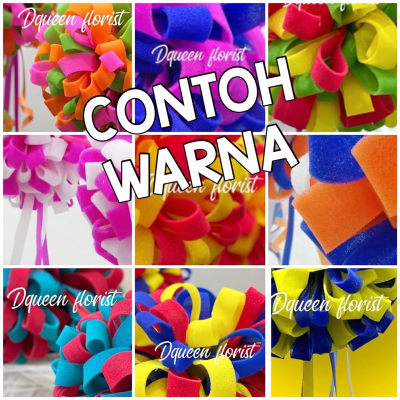 DQueen Florist Pita Peresmian 1 Pom Pom Acara Grand Opening Potong Pita Gedung Kantor Custom Warna Dan Ukuran