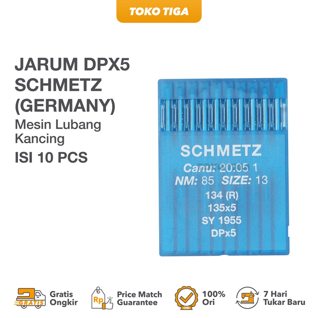 Jarum Jahit DPX5 Schmetz Lubang Kancing / Zigzag / LH Isi 10 Batang