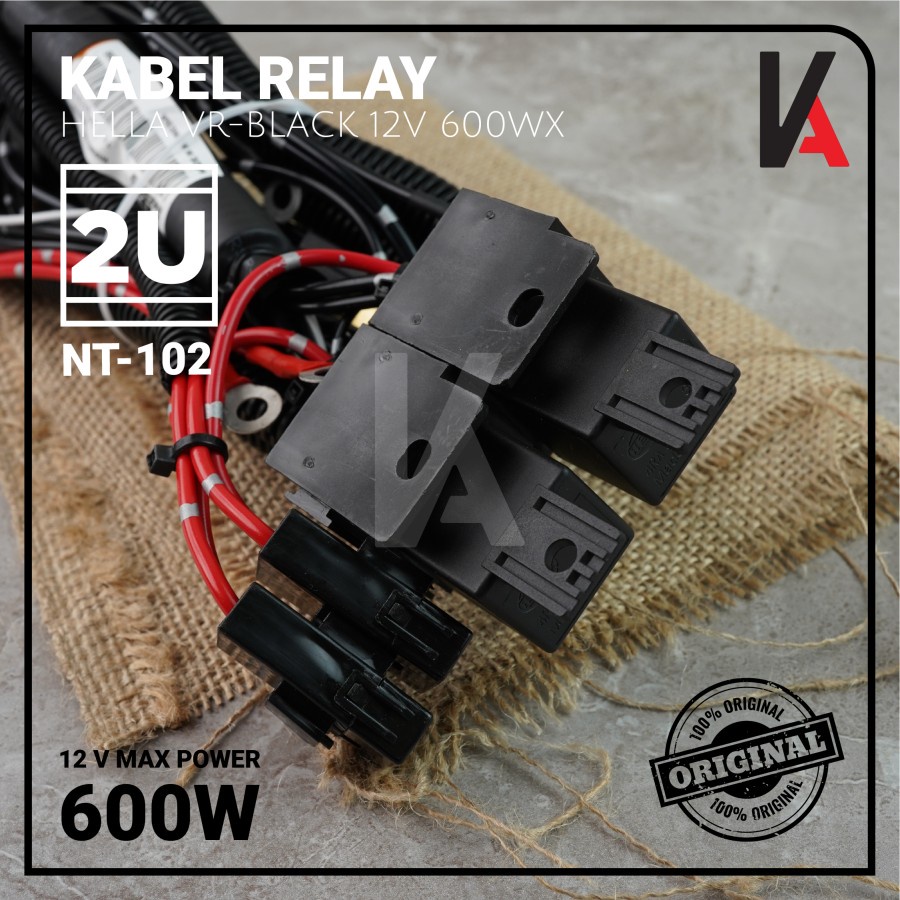 KABEL RELAY SET LAMPU HELLA VR-BLACK 2 RELAY UNTUK LAMPU HEADLAMP H4 MOBIL HIGT QUALITY