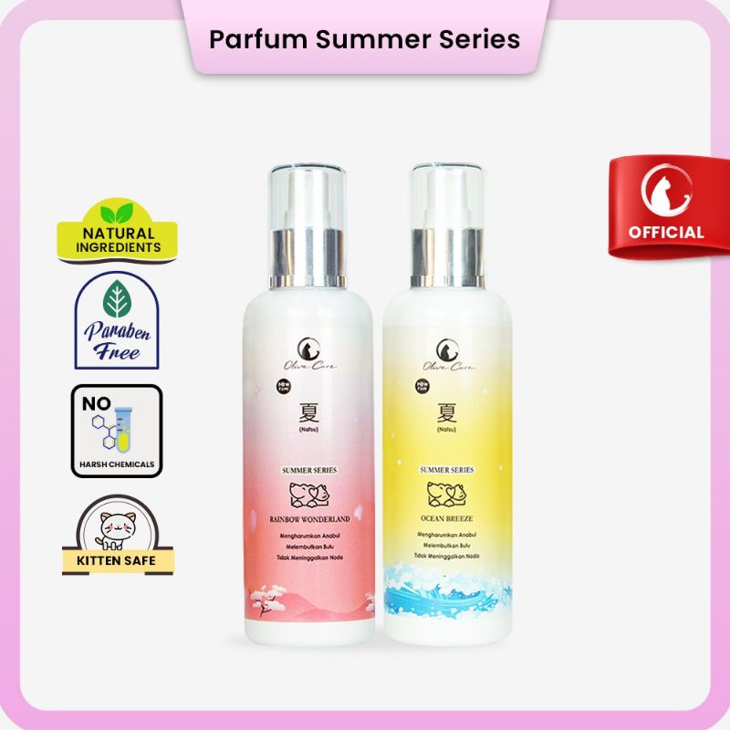 Olive Care Parfum Kucing Summer Series Ocean Breeze dan Rainbow Wonderland