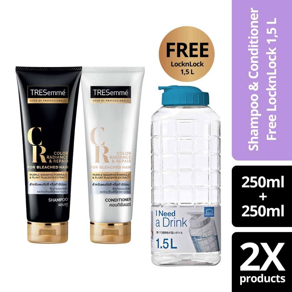 Jual Buy TRESemme Shampoo and Conditioner for Bleached Hair Color Radiance & Repair 250ml FREE