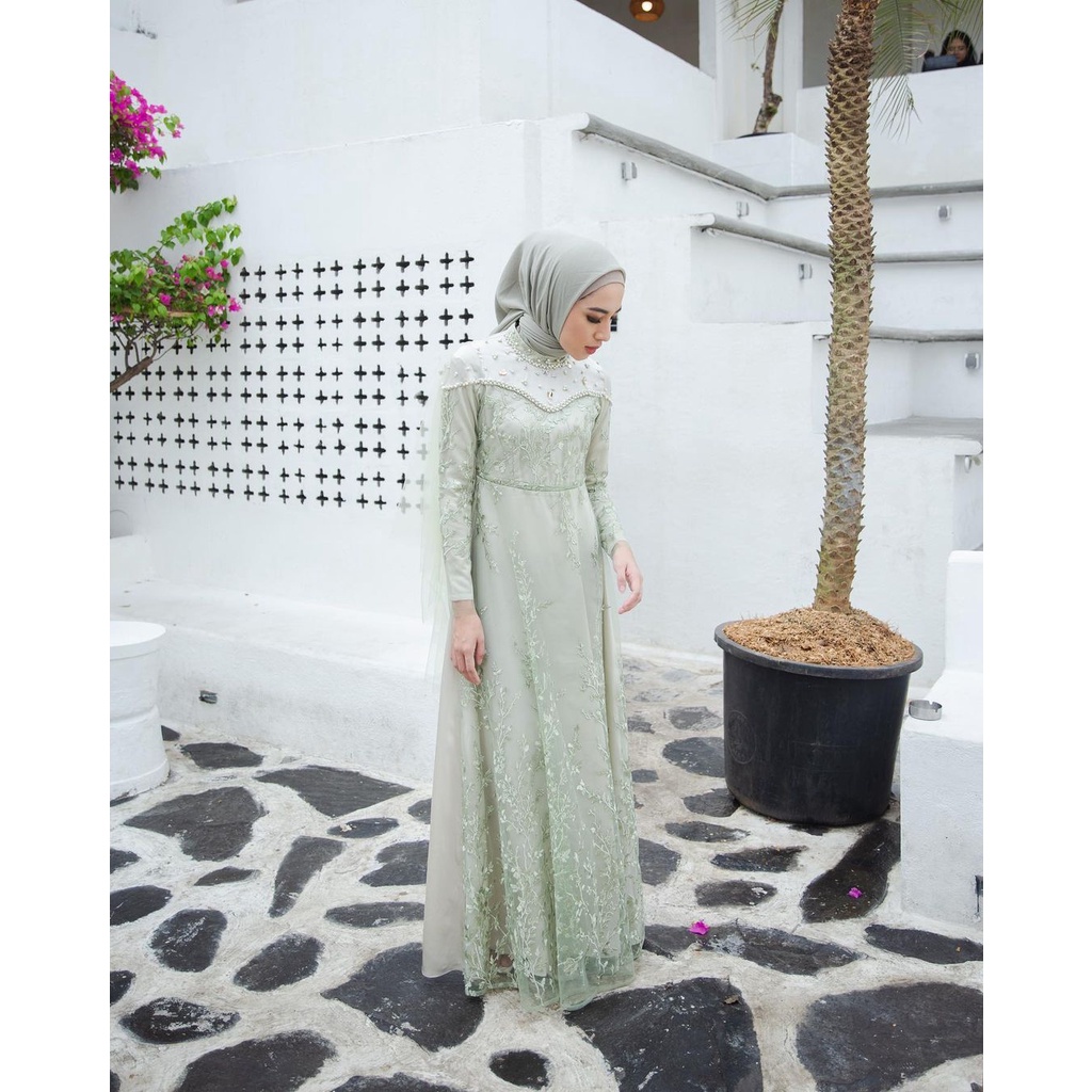 Simple &amp; Elegant Kalista Dress Kondangan Tulle Mutiara mix Tutu