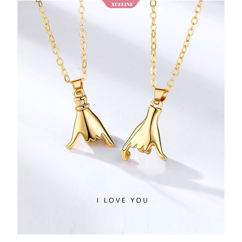 2biji/set pull hook Tangan Pasangan Kalung pinky Sumpah Janji Cinta Peluk Rantai Kalung Untuk Sahabat Pasangan Hadiah Ulang Tahun [ZXL]
