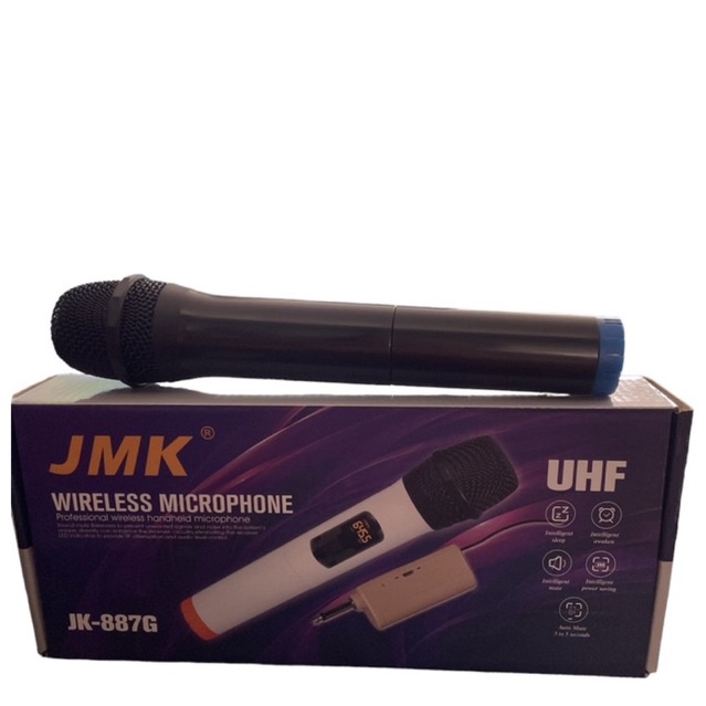 MIC WIRELESS  UHF JK-887G MERK JMK GRATIS GELANG MIC DAN BATERAI