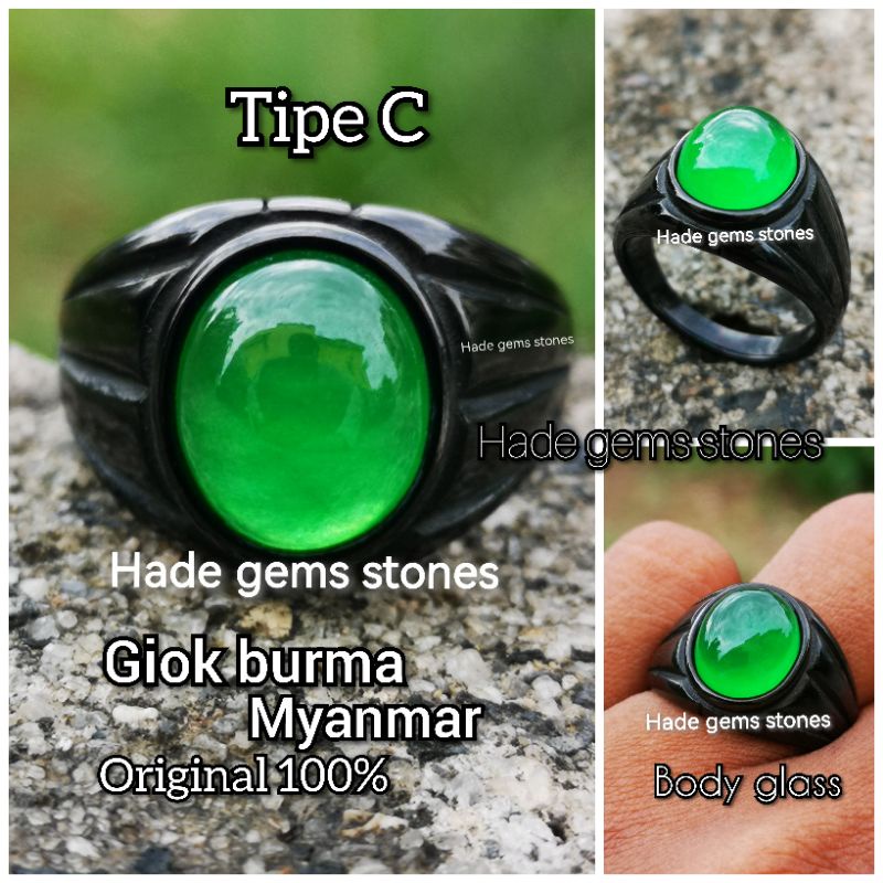 Natural 100 % jadeite jade giok burma (Myanmar) tipe C garansi asli