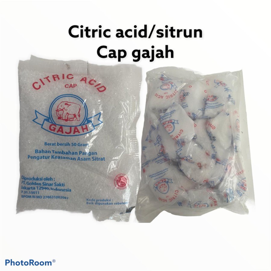 

1 Pak Citrid Acid ( Citrun )/SITRUN Cap Gajah Kemasan isi 48 gr x 20 sachet