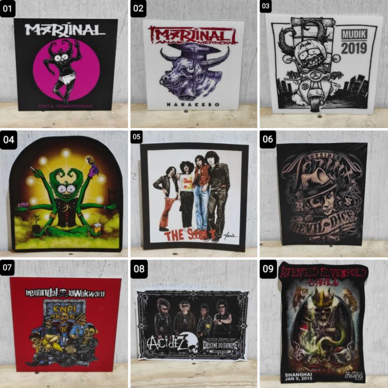Stiker Vinyl Band Part. 3 (MARJINAL - THE SIGIT - DEVILDICE - BEGUNDAL LOWOKWARU - ACIDEZ - AVENGED 