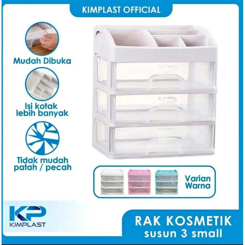 RAK KOSMETIK TIGA SUSUN/RAK KOSMETIK KIMPLAST/RAK KOSMETIK DINDING KIMPLAST/RAK SUSUN PLASTIK