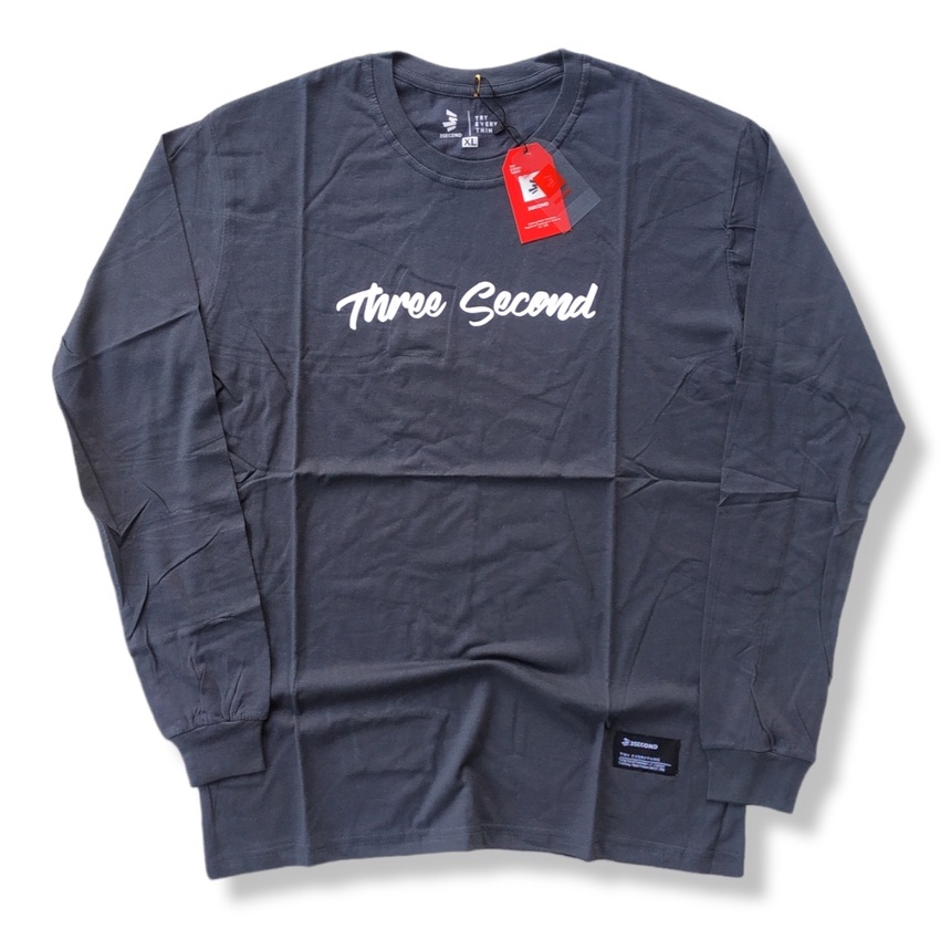 Baju Tshirt Kaos Distro Lengan Panjang Longsleeve Pria 3second Threesecond Thresecond 3sco Cowok Cew