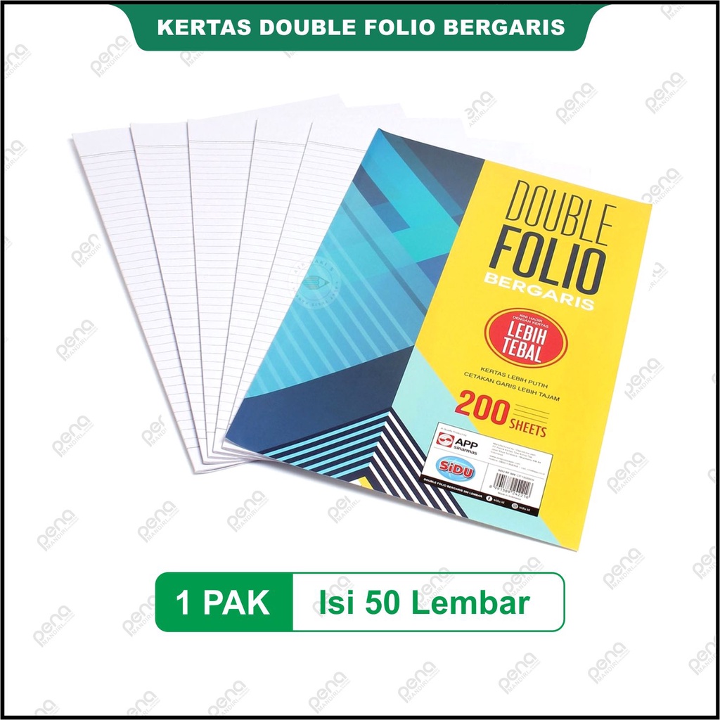 Kertas Double Folio Bergaris SIDU / Sinar Dunia / SDU RF 50 Lembar