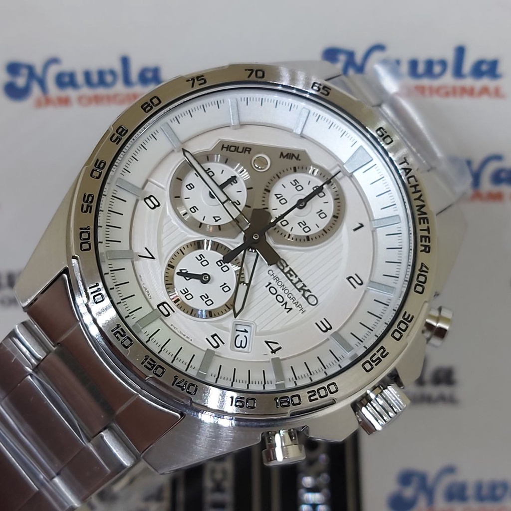 Seiko Quartz SSB317P1 Chronograph White Dial - Jam Tangan Pria SSB317