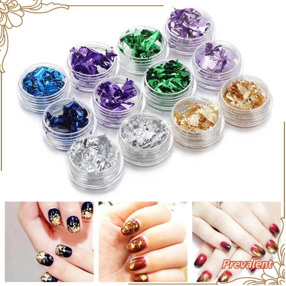 Preva 12PCS Gold Leaf Flake DIY Kerajinan Sequin Art Dekorasi Gilding Decor Filling Bahan Resin Cetakan Tambalan