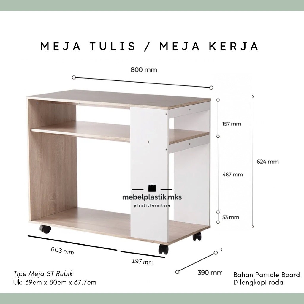 Jual Meja Roda Kantor Meja Kerja Kayu Olympic Meja St Rubik Cream Putih Meja Samping Meja