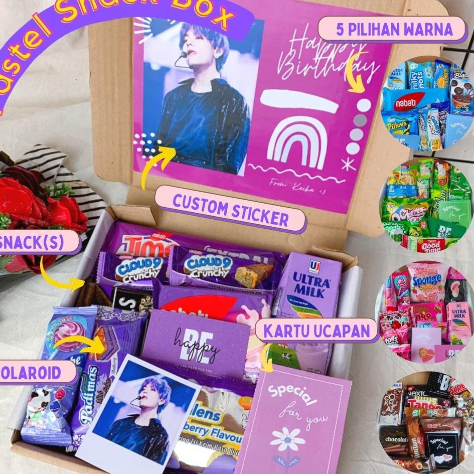 

TREND TERKINI Pastel Snack Box | Kado jajan hampers Snackbox Hadiah Wisuda Ultah Cewek Gift Pink Ungu Hijau Biru kado valentine hampers valentine ☼ 865