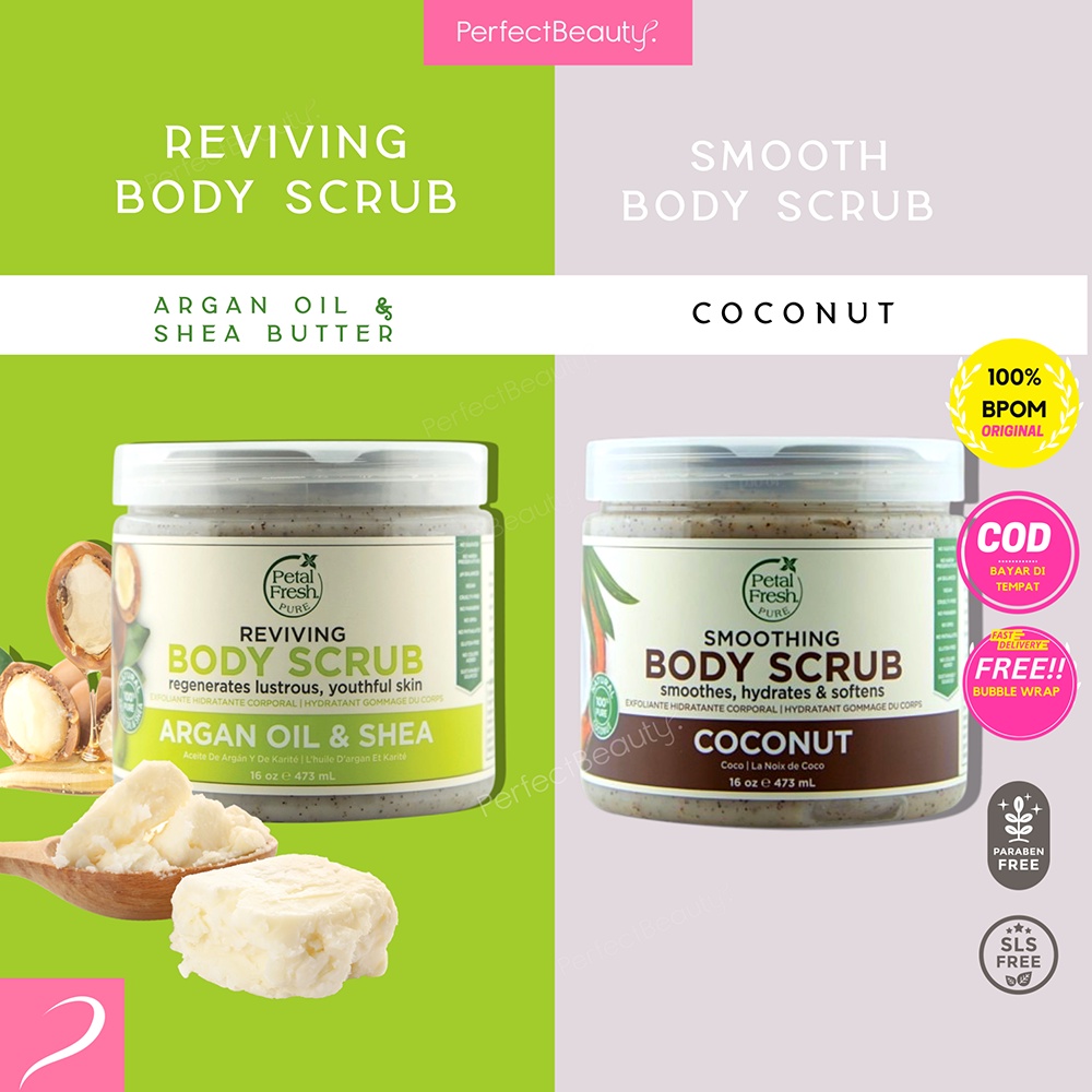 Petal Fresh Smoothing Body Scrub Coconut/Argan Oil (473ml)