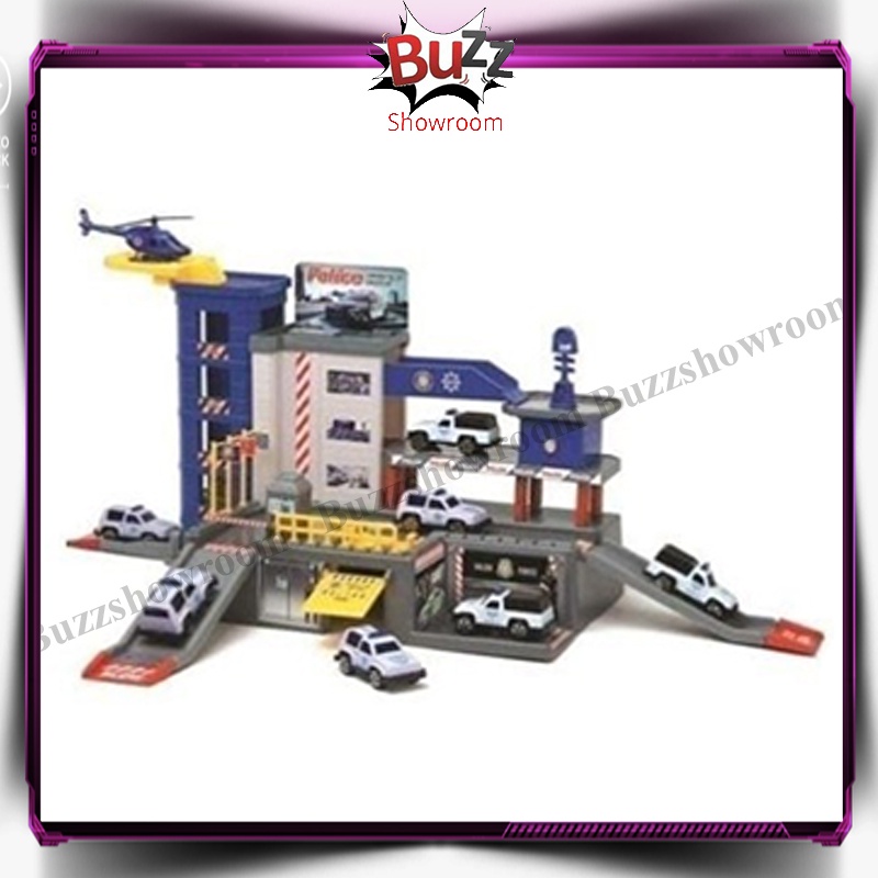 Police Office Parking Lot Mainan Edukasi Anak Mobil Playset with Track