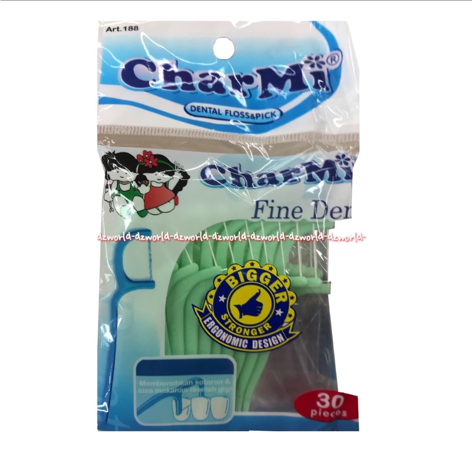 Charmi Art 188 Fine Dental Tusuk Gigi Benang Char Mi Carmi Plastic Toothpick  Plastik Charm mi