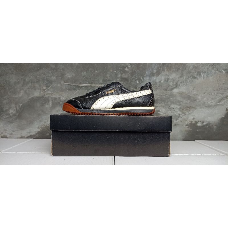 puma roma black white leather gumsole size 40 second original 10000%