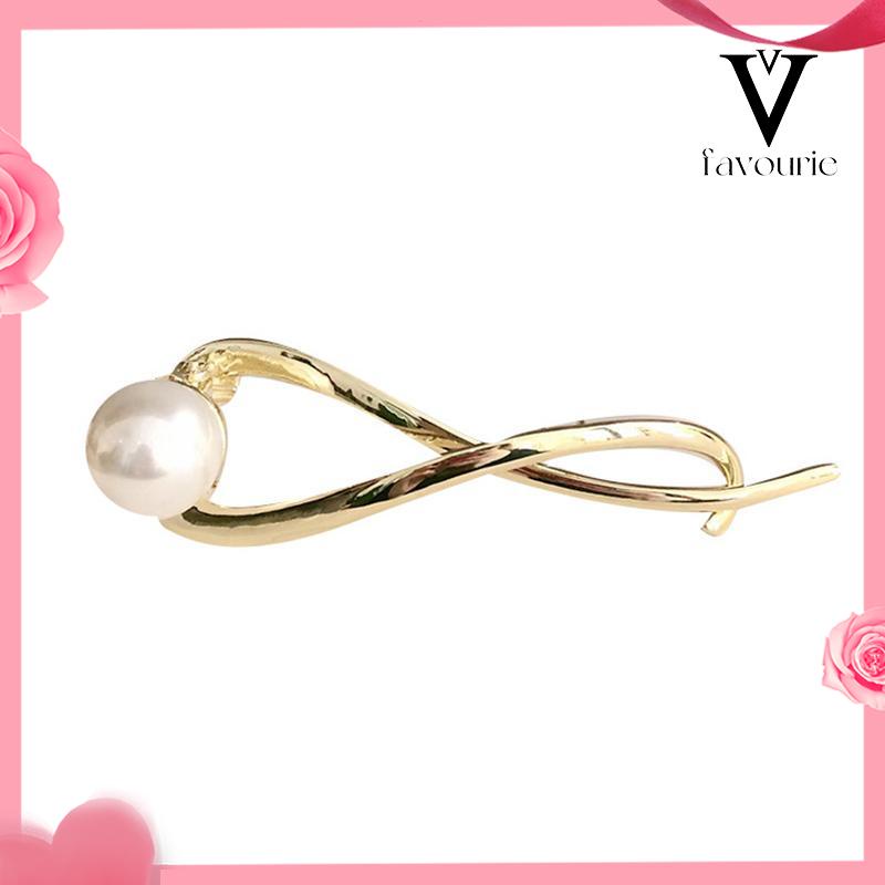 CODRetro Pearl Hairpin Elegan Alloy Jepit Rambut Claw Aksesori Rambut Fashion Wanita-FA