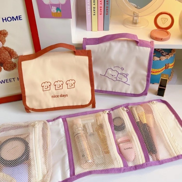 

CUTE MAKE UP TRAVEL BAGS ORGANIZER TAS LIPAT TEMPAT SABUN IMUT KAWAI