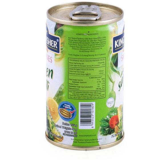 

(PROMO TBI94) King's Fisher Paket 3 pcs Sarden mini Sambal Hijau Makanan Kaleng 155 gr ❊