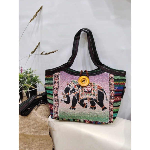 tas selempang khas Thailand mini / tas Thailand mini / oleh oleh Bangkok Thailand / tas gajah