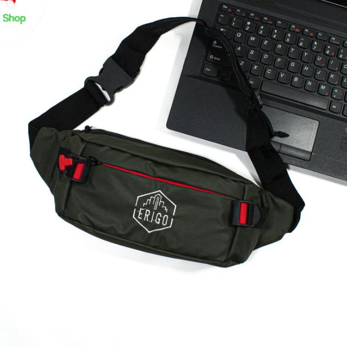 Model Baru Tas Selempang Pria ERIGO Waterproof WaistBag Pria Wanita Anti Air Anti Sobek   지